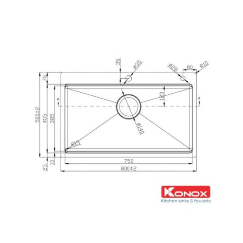 Thiết kế của Chậu rửa bát Workstation - Topmount Sink KN8050TS