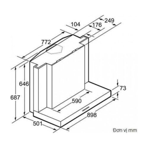 Kích thước máy hút khói Bosch DWB093553