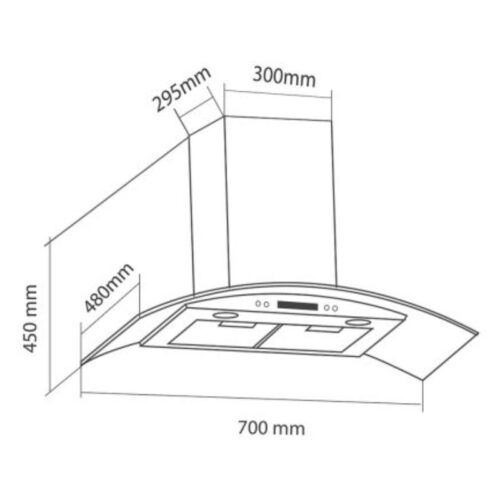 Kích thước máy hút khử mùi Eurosun EH-70K15E