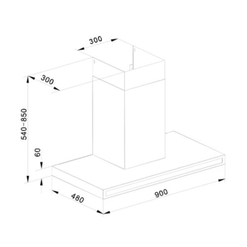 Kích thước máy hút khử mùi Franke FD639S 905 BK/GXS 110.0369.140