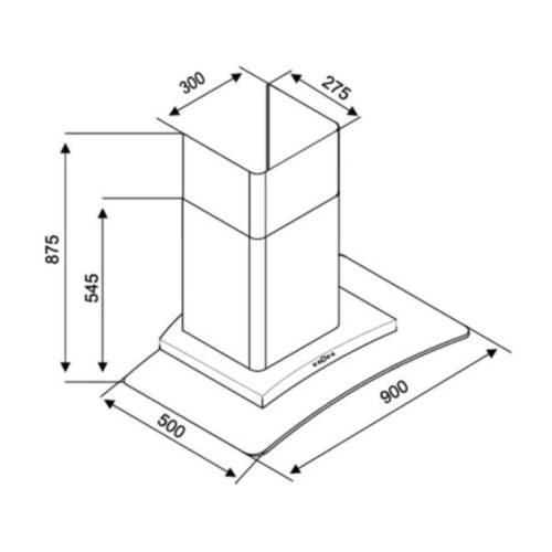 Kích thước máy hút khử mùi Kocher K-228T 90cm