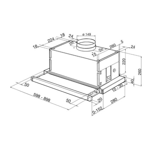 Kích thước máy hút mùi âm tủ Hafele Smeg KSET66VNE2 536.84.882