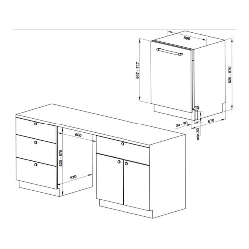 Kích thước Máy rửa bát Hafele HDW-FI60D 533.23.320