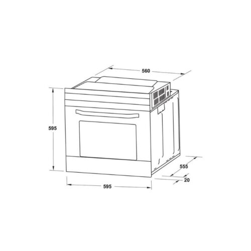 Kích thước lò nướng Hafele HO-4KT70A 538.61.442