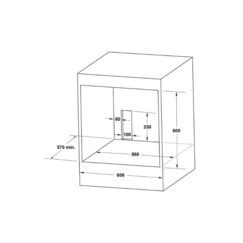 Kích thước lắp đặt lò nướng Hafele HO-4KT70A 538.61.442