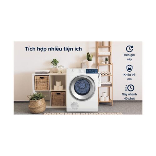 Máy sấy thông hơi Electrolux EDS854J3WB có nhiều tiện ích thông minh