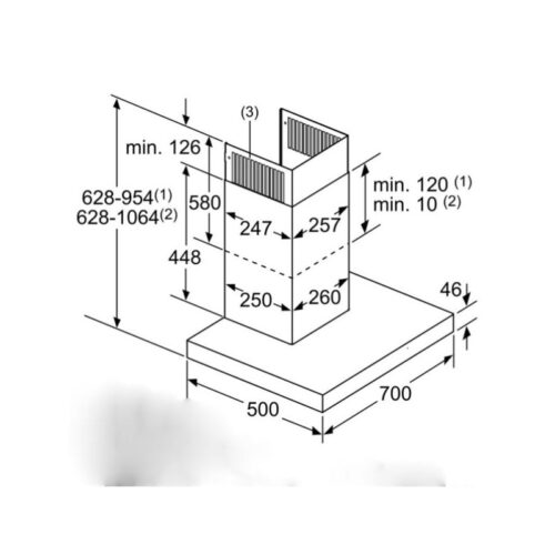 Kích thước máy hút mùi Bosch DWB77CM50