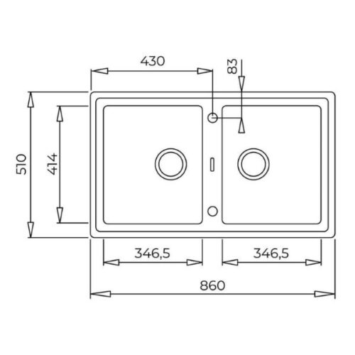 Kích thước của Chậu đá Teka STONE 90 B-TG 2B Grey