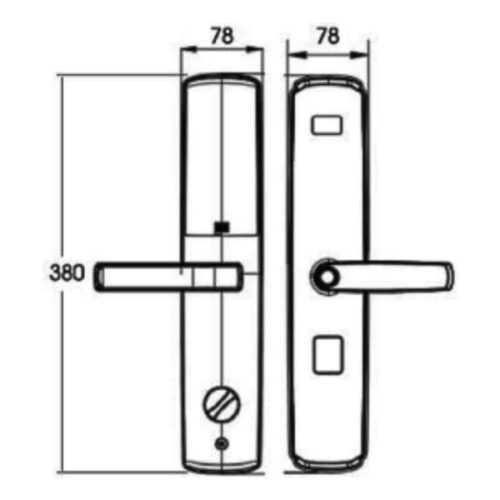 Kích thước của Khóa cửa điện tử Demax SL666 BN - APP WIFI