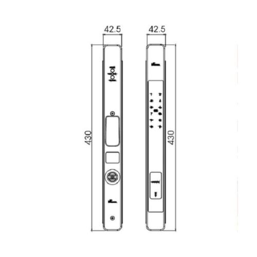 Kích thước của Khóa cửa điện tử Demax SL801 BL - APP WIFI