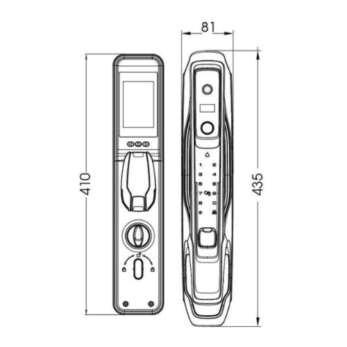 Kích thước của Khóa cửa thông minh nhận diện khuôn mặt FACE ID-3D Demax SL968 BN