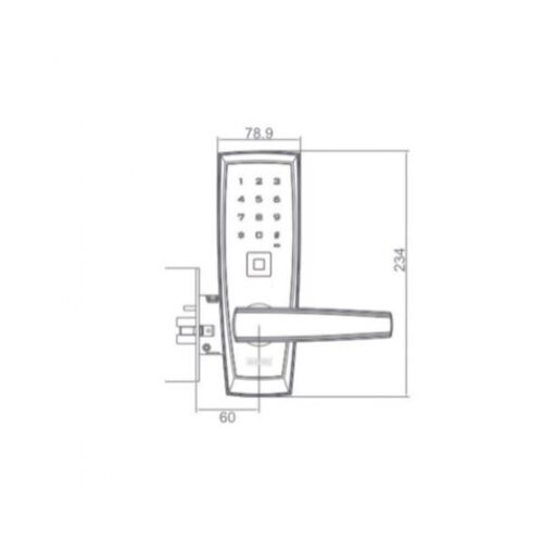 Kích thước của Khóa điện tử thông minh Giovani GSL-116E98CL