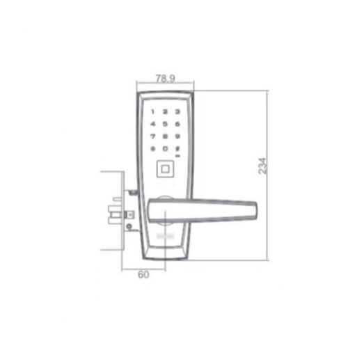 Kích thước của Khóa điện tử thông minh Giovani GSL-116E98CR