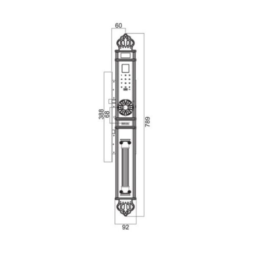 Kích thước của Khóa điện tử thông minh Giovani GSL-91A137