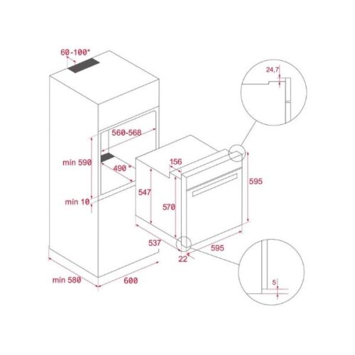 Kích thước của Lò nướng Teka HCB 6545