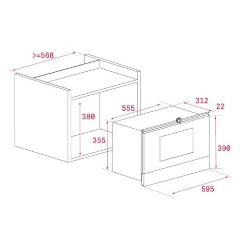 Kích thước của Lò vi sóng kết hợp nướng Teka ML 8220 BIS