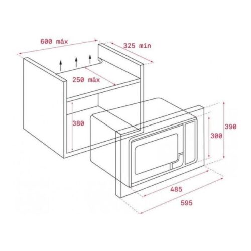 Kích thước của Lò vi sóng Teka MB 620 BI