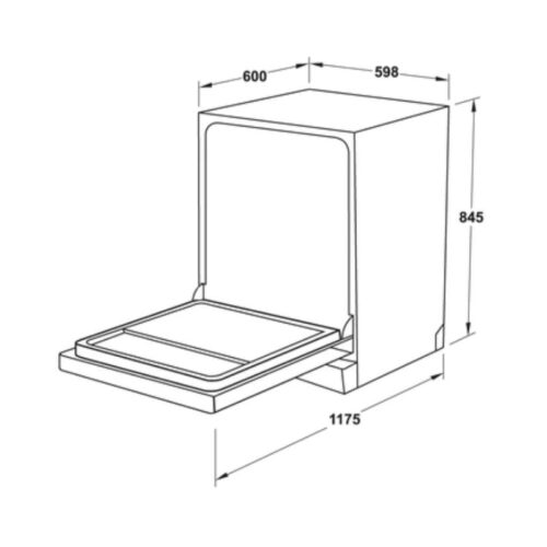 Kích thước Máy rửa bát độc lập Hafele HDW-F60EB 538.21.310