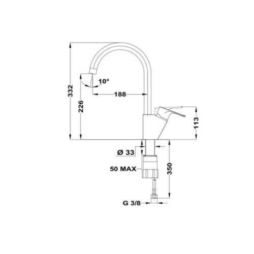 Kích thước của Vòi rửa Teka Sink faucet MTP 995