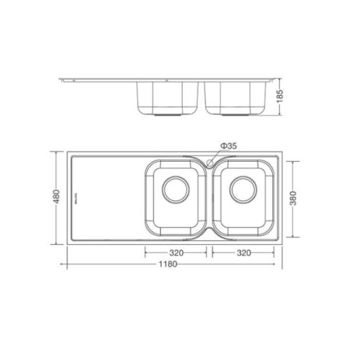 Kích thước của Chậu rửa bát Malloca MS 1026L