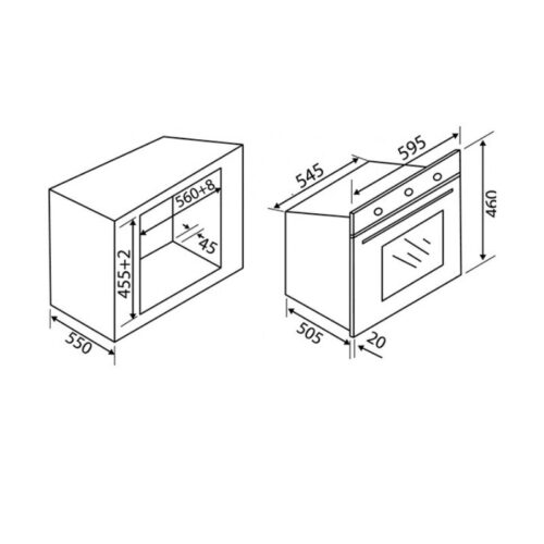 Kích thước lò hấp Malloca MST 30TS