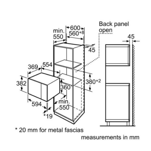 Kích thước của Lò vi sóng Bosch HMT75M654B