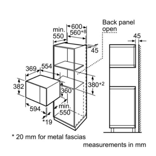 Kích thước của Lò vi sóng Bosch HMT84M654