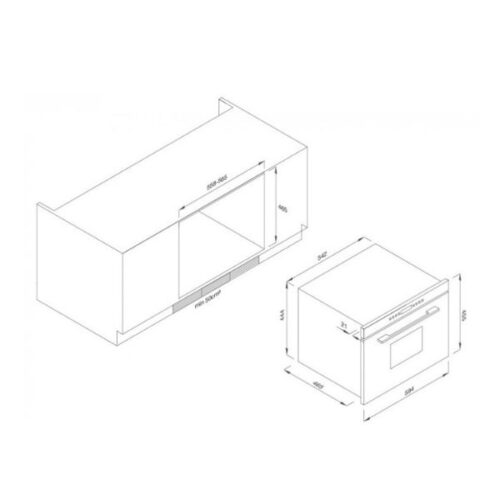 Kích thước của Lò vi sóng Malloca MW35-IX03 Kính Trắng