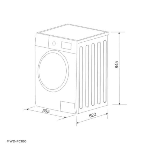 Kích thước của Máy giặt sấy kết hợp Malloca MWD-FC100