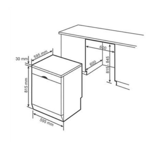 Kích thước của Máy rửa bát Siemens SN27YI01CE