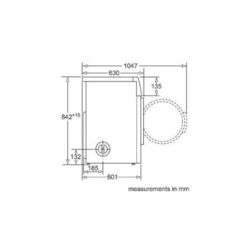 Kích thước của Máy Sấy Quần Áo Bosch WTA74101SG