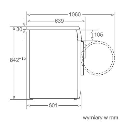 Kích thước của Máy sấy quần áo Bosch WTB86201PL