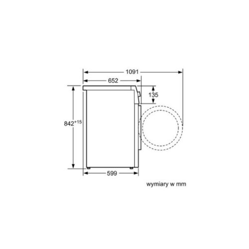 Kích thước của Máy sấy quần áo Bosch WTN86200PL