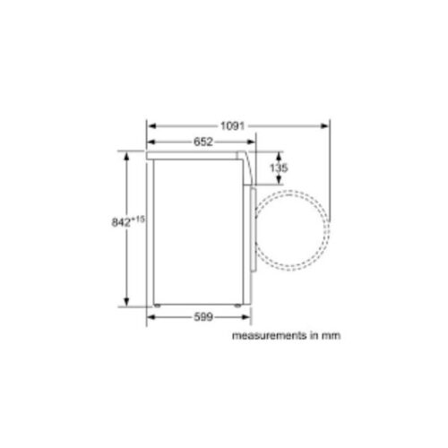 Kích thước của Máy sấy quần áo BOSCH WTW85460BY