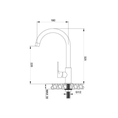 Kích thước của Vòi rửa bát Malloca K1603CL