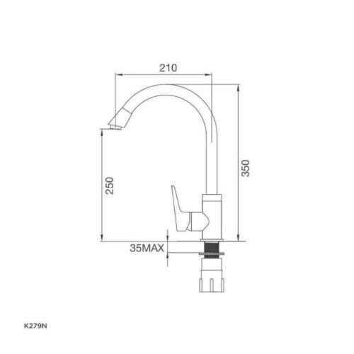 Kích thước của VÒI RỬA CHÉN BÁT MALLOCA K279N