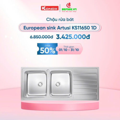 Khuyến mãi chậu rửa bát Konox European Artusi KS11650 1D