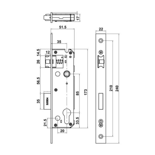 Thông số khóa điện tử cửa nhôm DL6600 Hafele 912.20.145