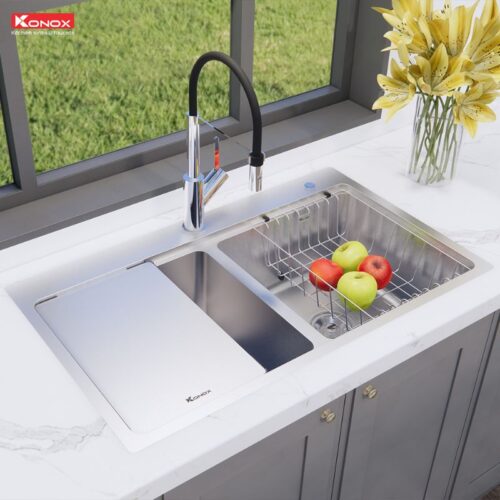 Ảnh chậu rửa bát Konox chống xước Workstation Sink – Topmount Sink KN8651TD Dekor