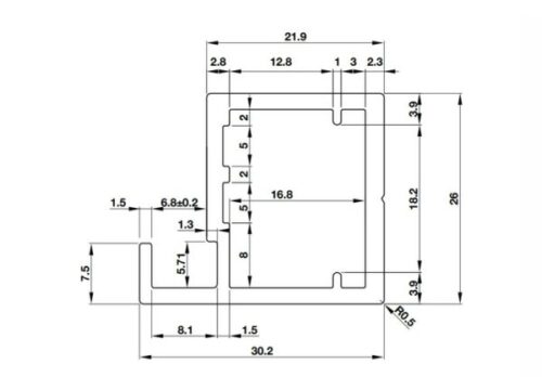 Thanh nhôm màu đen mờ S02 Hafele 563.58.333