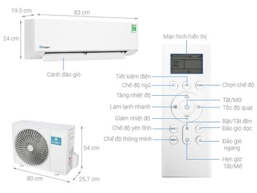 Thông số Điều hòa 1 chiều Casper LC12FS33