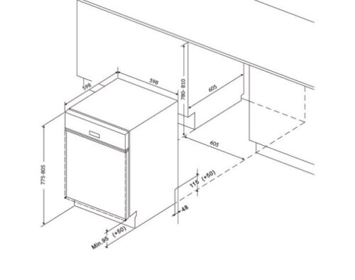 Kích thướcMáy rửa bát 15 bộ Eurosun SMK82EU87G