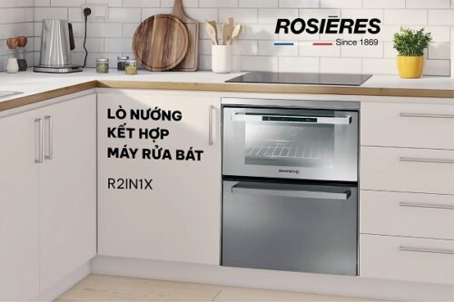 Thiết kế Dou lò nướng kết hợp máy rửa bát Rosieres R2IN1X