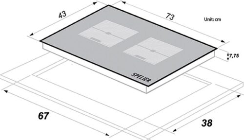 Kích thước Bếp từ đôi Spelier SPE IC 1188 EG