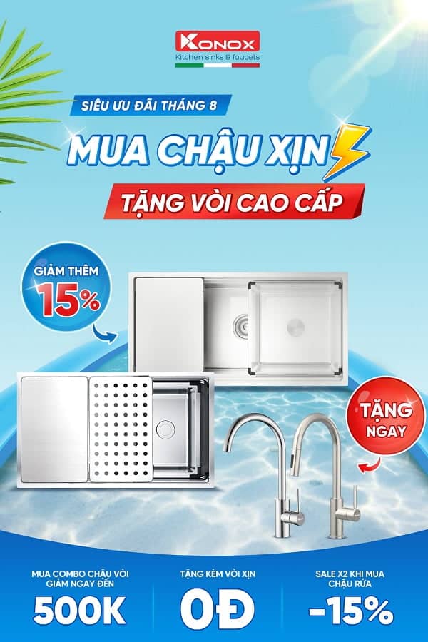 DEAL HOT TỪ KONOX “MUA CHẬU XỊN - TẶNG VÒI CAO CẤP”