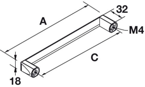 Tay nắm tủ chữ D Hafele 106.69.207