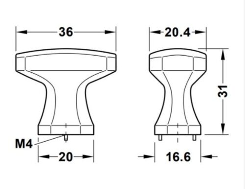 Quả Nắm Tủ H2185 Hafele 106.70.173