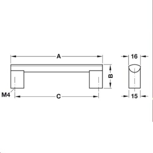 Tay Nắm Nhôm 140mm Hafele 110.74.922