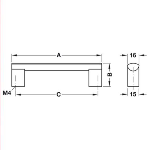 Tay Nắm Nhôm 172mm Hafele 110.74.923