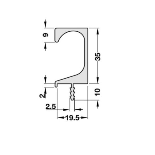 Tay Nắm Dạng Thanh Nhôm 3000mm Hafele 126.27.303